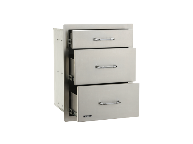 Bull Stainless Steel Triple Drawer System